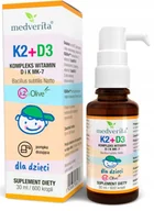 Witaminy i minerały - K2+D3 dla dzieci - witamina K MK-7 K2&Olive 20 g + D 400 IU - krople 30 ml MEDVERITA - miniaturka - grafika 1