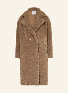 Rino & Pelle Płaszcz Z Pluszowego Materiału beige - Płaszcze damskie - miniaturka - grafika 1