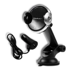 Qoltec Ładowarka indukcyjna samochodowa z uchwytem iR | 15W | QC3.0 | USB typ C 51216 - Ładowarki samochodowe - miniaturka - grafika 1