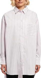 Urban Classics Damska koszulka oversize w paski, biała/fioletowa, rozmiar 3XL, biały/liliowy, 3XL - Koszulki i topy damskie - miniaturka - grafika 1