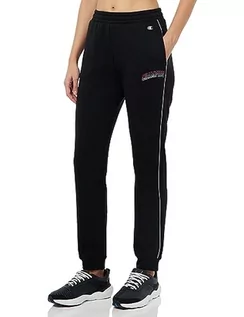 Spodnie sportowe damskie - Mistrz Legacy Color Punch W-Light Powerblend Fleece High-Waist Rib Cuff spodnie dresowe damskie, Czarny, L - grafika 1