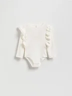 Body dla niemowląt - Reserved - Body z falbanką - złamana biel - miniaturka - grafika 1