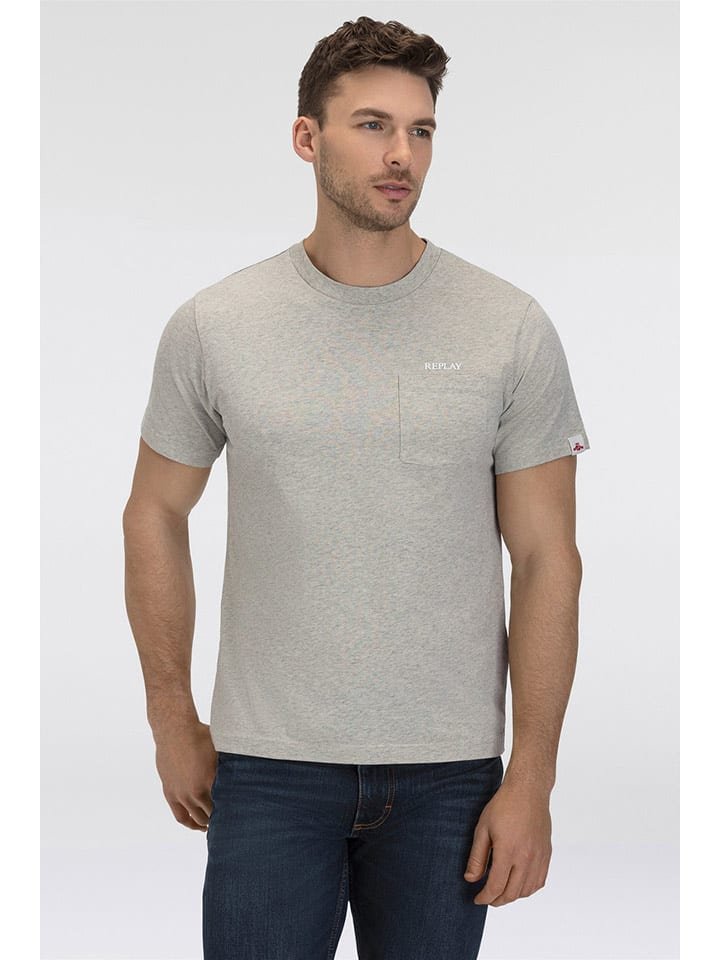 Replay Koszulka w kolorze jasnoszarym