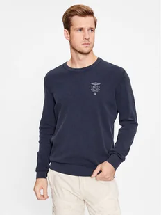 Aeronautica Militare Sweter 232MA1394L463 Granatowy Regular Fit - Swetry męskie - miniaturka - grafika 1
