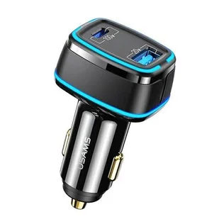 USAMS Ładowarka samochodowa 1xUSB + 1xUSB-C C24 120W Fast Charge USA000908 - Ładowarki samochodowe - miniaturka - grafika 1