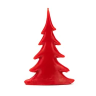 Świece - Świeca z wosku pszczelego choinka płaska mała czerwona - miniaturka - grafika 1