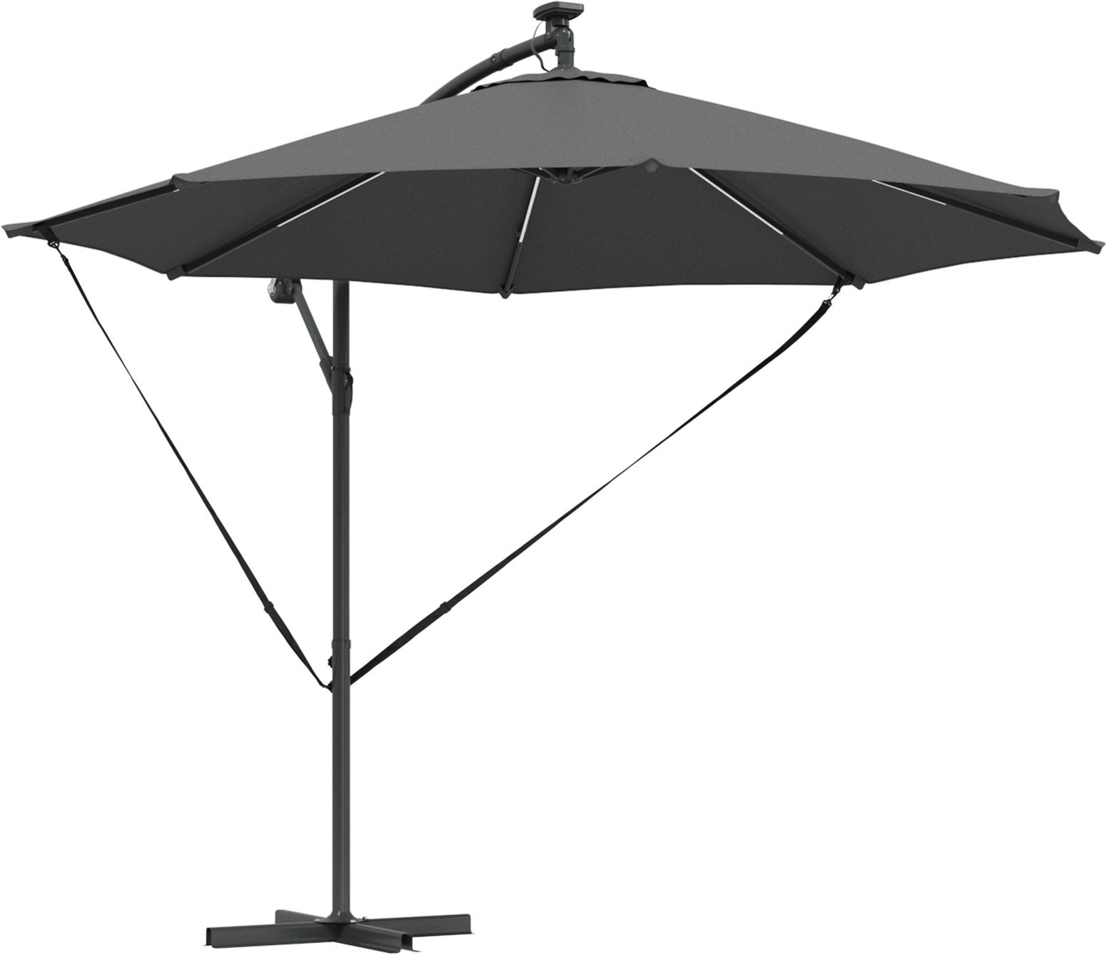 vidaXL Parasol banana na wysięgniku Antracyt 294 x 294 x 248 cm