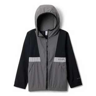 Columbia Youth Boys Spire Valley Windbreaker, Lightweight Windbreaker Jacket, Black/City Grey/Columbia Grey, M - Kurtki i płaszcze dla chłopców - miniaturka - grafika 1