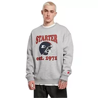 Bluzy męskie - STARTER BLACK LABEL Męska bluza z okrągłym dekoltem, kolor szary, XL, Heathergrey, XL - miniaturka - grafika 1