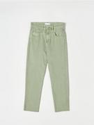Spodnie damskie - Sinsay - Jeansy straight high waist - zielony - miniaturka - grafika 1