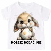Koszulki dla dziewczynek - Koszulka z zajączkiem na Wielkanoc - wzór zajączek60-20 - miniaturka - grafika 1