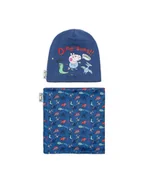 Czapki dla dzieci - Peppa Pig Komplet czapka i komin ACCCS-AW24-110PP Granatowy - miniaturka - grafika 1