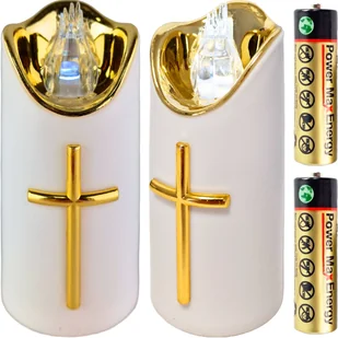 DUŻA ŚWIECA LED NA BATERIE WKŁAD DO ZNICZY 12,5cm DO ZNICZA ZNICZ WKŁADY - Lampiony i znicze - miniaturka - grafika 1