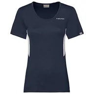 Koszulki i topy damskie - HEAD Damska koszulka Club Tech T-shirt W T-shirty niebieski ciemnoniebieski 3XL - miniaturka - grafika 1