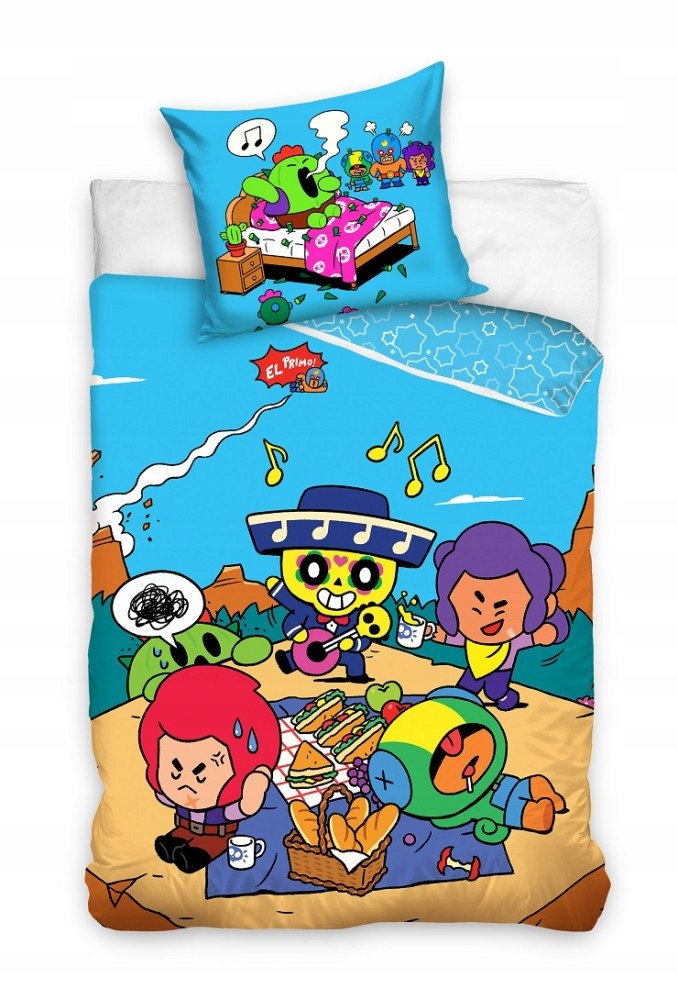 Pościel Brawl Stars Picnic 140×200cm, 70x80 cm 100% Bawełna