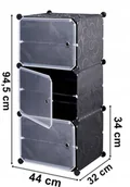 Szafki na buty - Szafka na buty modułowa garderoba Pola czarna - miniaturka - grafika 1