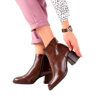 Botki damskie - Klasyczne botki Sergio Leone brązowe - miniaturka - grafika 1