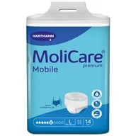 Bielizna lecznicza - MoliCare Premium Mobile, pieluchomajtki, rozmiar L, 100-150 cm, 6 kropli, 14 sztuk - miniaturka - grafika 1
