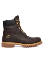 Botki męskie - Timberland Trapery Premium 6-Inch Waterproof TB0A2P6WEXU1 Brązowy - miniaturka - grafika 1