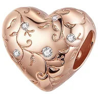 Wisiorki - CHARMS pozłacany SERCE srebro zawieszka koralik 925 S925 - miniaturka - grafika 1