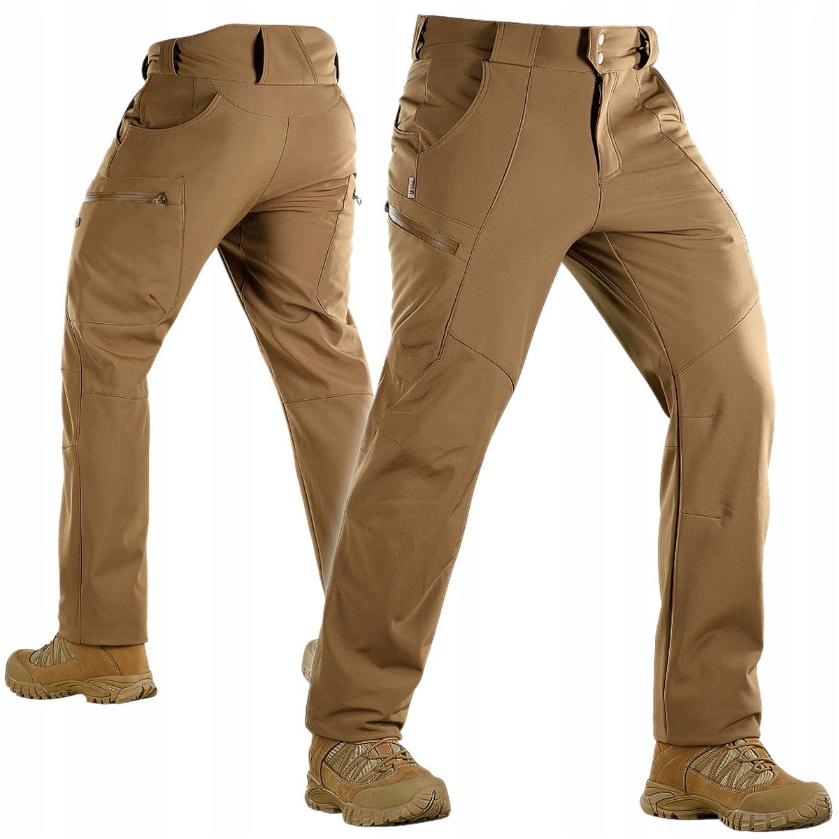 Spodnie Bojówki Taktyczne M-TAC SOFTSHELL WINTER Trekkingowe Coyote 3XL