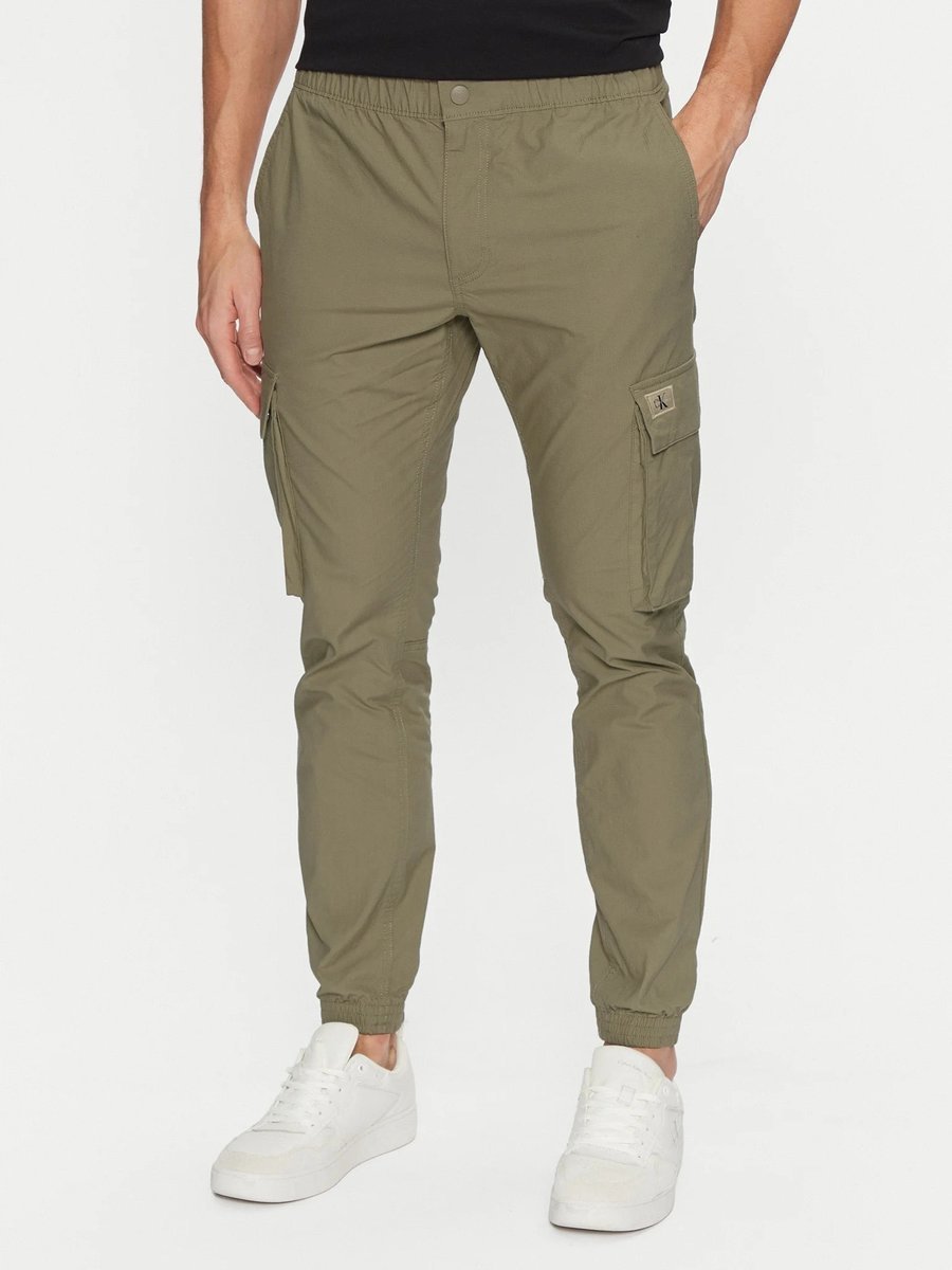 CALVIN KLEIN JEANS ZIELONE SPODNIE CHINOS Z MANKIETAMI 30 17AA