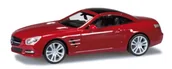 Samochody i pojazdy dla dzieci - Herpa MB SL-Klasse Cabrio z dachem, Le mans czerwony 034838 - miniaturka - grafika 1