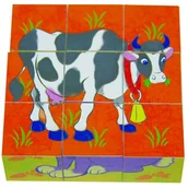 Klocki - Brimarex Top Bright Drewniane klocki 9el Krówka 130873 - miniaturka - grafika 1