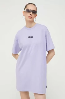 Sukienki - Vans sukienka bawełniana kolor fioletowy mini prosta - grafika 1