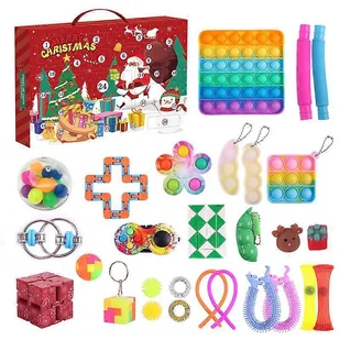 Zhiyi Świąteczny kalendarz adwentowy Prezent Fidget Zabawki Zestaw antystresowy Stress Relief Zabawka Blind Box - Ozdoby bożonarodzeniowe - miniaturka - grafika 1
