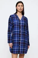 Bielizna nocna - Flanelowa koszula nocna Triumph Boyfriend Checks organic w niebieską kratę XXL - miniaturka - grafika 1