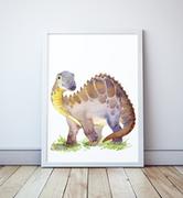 Plakaty - Plakat z Dinozaurem, Dino 3 format A4 - miniaturka - grafika 1