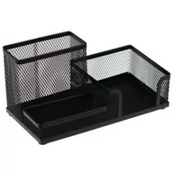 Akcesoria na biurko - Przybornik na biurko NATUNA siatka czarny 204x104x100mm (3A) - miniaturka - grafika 1