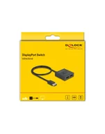 Akcesoria do monitorów - DeLOCK DisplayPort Switch 2 > 1 bidirectional 8K Kolor: CZARNY, 50cm 18906 - miniaturka - grafika 1