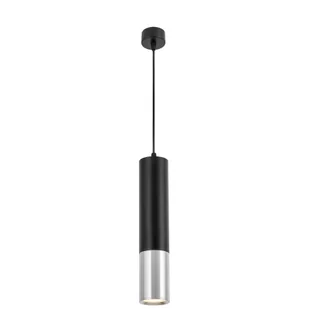 NOWOCZESNA LAMPA WISZĄCA CZARNO-CHROMOWANA TUBA LINEO W1 - Lampy sufitowe - miniaturka - grafika 1