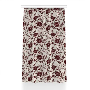Gotowa zasłona Bordowe kwiaty do sypialni 150x230, Fabricsy - Zasłony - miniaturka - grafika 1