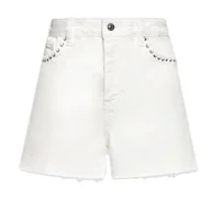 Spodenki damskie - Spodenki damskie Guess ecru krótkie szorty jeansowe-W28 - miniaturka - grafika 1