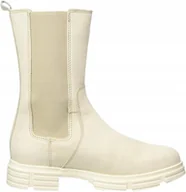 Botki damskie - SOLIVER BEŻOWE BOTKI DAMSKIE SKÓRA NATURALNA Z ELASTYCZNĄ WSTAWKĄ 41 J6A - miniaturka - grafika 1