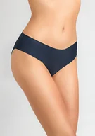 Majtki damskie - Figi damskie klasyczne laserowo cięte z bawełny organicznej granatowe Cotton Touch - POUPEE - miniaturka - grafika 1