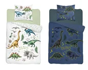 Pościel - Pościel bawełniana świecąca w ciemności 160x200 Fluo dinozaury dino - miniaturka - grafika 1