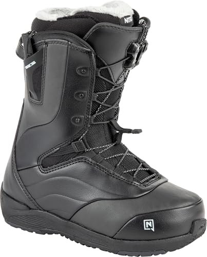 Nitro Damskie buty snowboardowe Crown TLS '23 lekkie buty snowboardowe z systemem szybkiego sznurowania Allround Freestyle Freeride Softboot Warm Boots, czarne, MP 22,5 // EU 35 1/3 // US 5