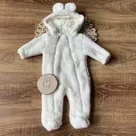 Kombinezony dla dzieci - Mamatti Kombinezon dziecięcy Miś ecru 68 - miniaturka - grafika 1