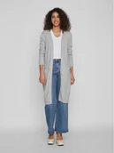 Swetry damskie - Vila Kardigan Ril 14042770 Szary Regular Fit - miniaturka - grafika 1