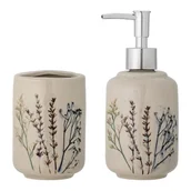 Akcesoria łazienkowe - Kremowy kamionkowy zestaw akcesoriów łazienkowych Bea – Bloomingville - miniaturka - grafika 1