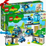 Klocki - ZESTAW KLOCKÓW LEGO DUPLO POLICJA HELIKOPTER KOMISARIAT AUTO KLOCKI PREZENT - miniaturka - grafika 1