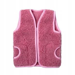 Kamizelka Wełniana Merynos Kolor Różowy 1-3 Lata - Moda i Uroda OUTLET - miniaturka - grafika 1