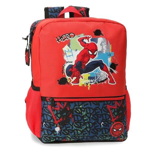 Joumma Marvel Spiderman Urban Plecak szkolny adaptacyjny do wózka czerwony 27x33x11 cm Poliester 13,68L, Czerwone, Plecak szkolny z możliwością dostosowania do wózka