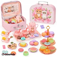 Zabawy w naśladowanie dorosłych - Duży zestaw do herbaty dla dzieci serwis kawowy XXL filiżanki i akcesoria ! - miniaturka - grafika 1