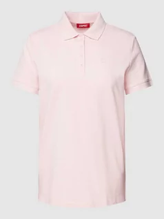 Koszulki i topy damskie - Koszulka polo w jednolitym kolorze - grafika 1