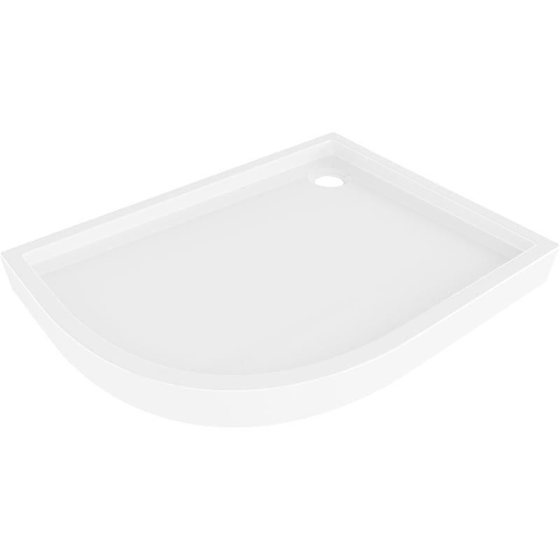 Mexen Flow+ brodzik półokrągły asymetryczny prawy 90 x 80 cm, biały połysk - 46Q108090RH